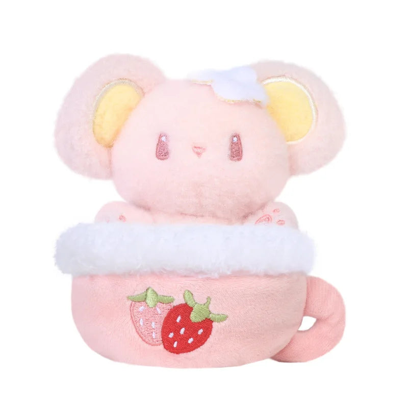 Cute Tea Cup Mouse Stuffed Animals - Strawberry & Friends