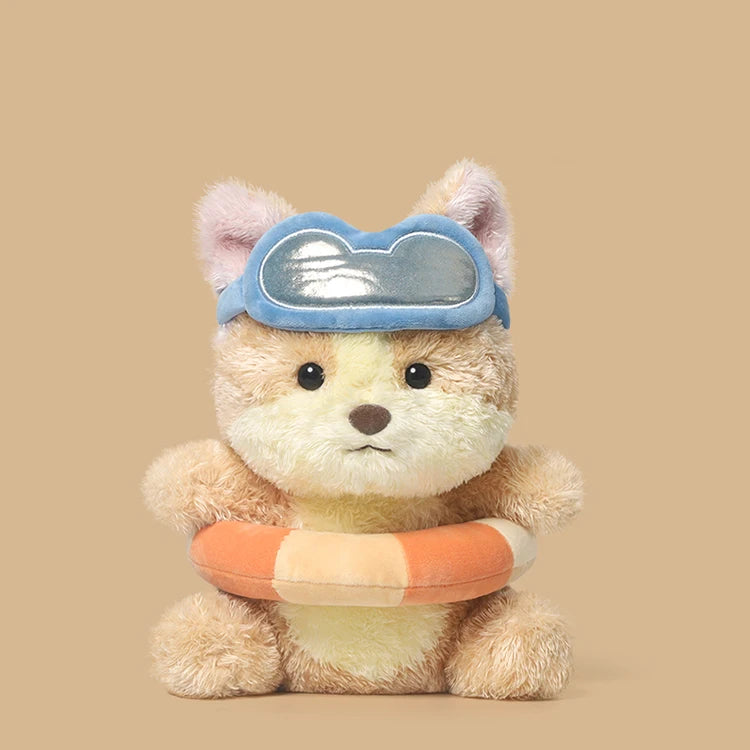 Cute Swimming Corgi Stuffed Animal - Rainy Day Series