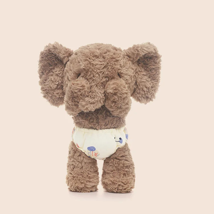 Cute Shy Elephant Stuffed Animal - Embroidered Stress Relief Plush