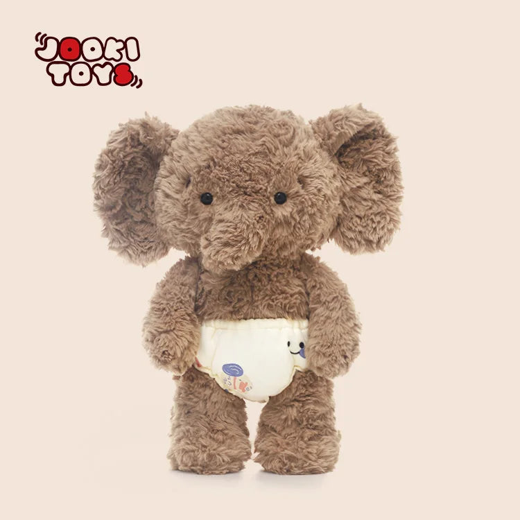 Cute Shy Elephant Stuffed Animal - Embroidered Stress Relief Plush
