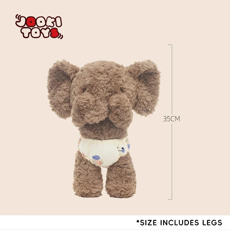 Cute Shy Elephant Stuffed Animal - Embroidered Stress Relief Plush